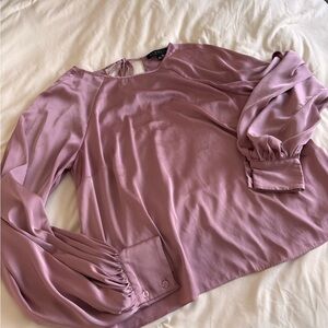 Eloquii Mauve Blouse with Balloon Sleeves